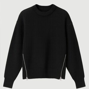 Modern Citizen Tate Organic Cotton Side-Zip Sweater, Grey, Large, NWOT